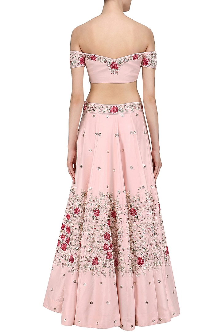 Pink cutdana embroidered lehenga set available only at Pernia's Pop Up Shop.