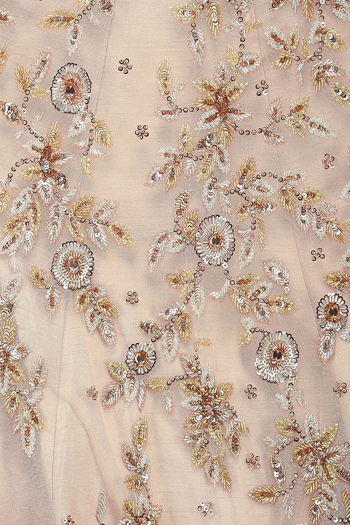 Mud pink embroidered lehenga set available only at Pernia's Pop Up Shop.