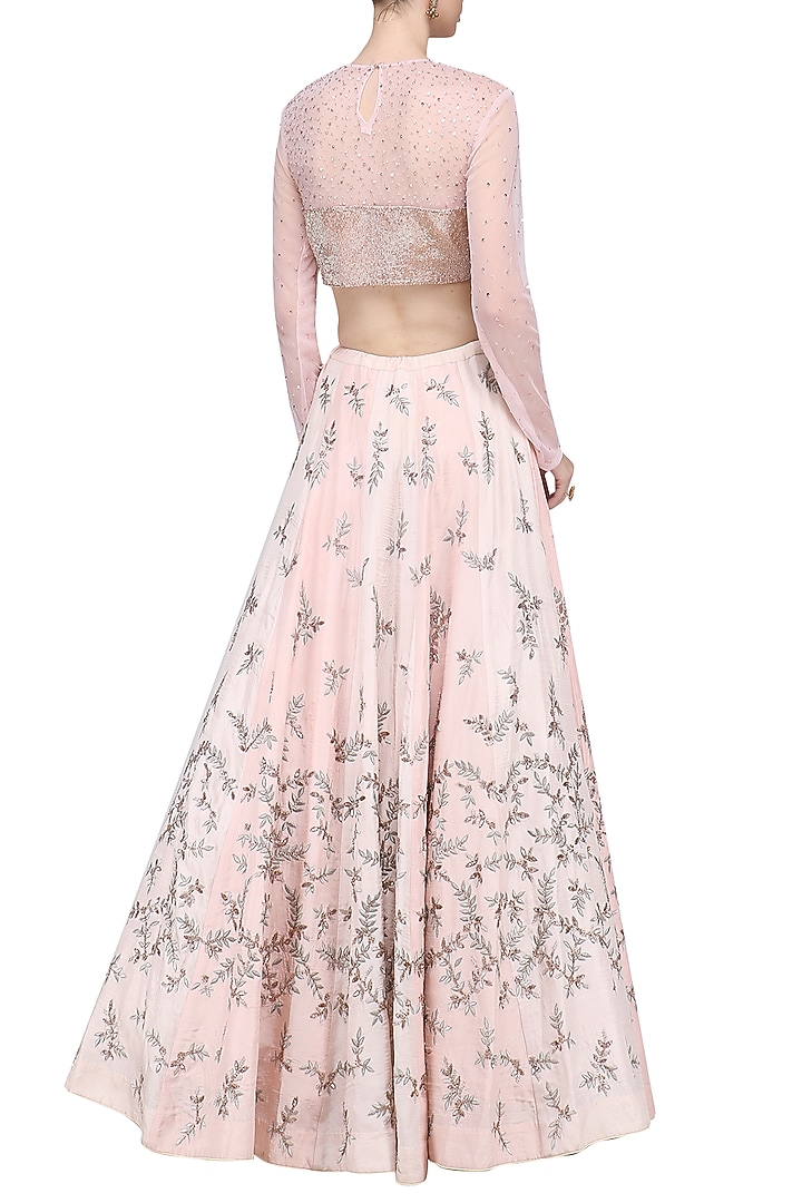 Pink embellished lehenga set available only at Pernia's Pop Up Shop.