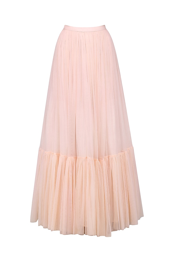 Powder pink embroidered kurta with lehenga skirt set available only at Pernia's Pop Up Shop.