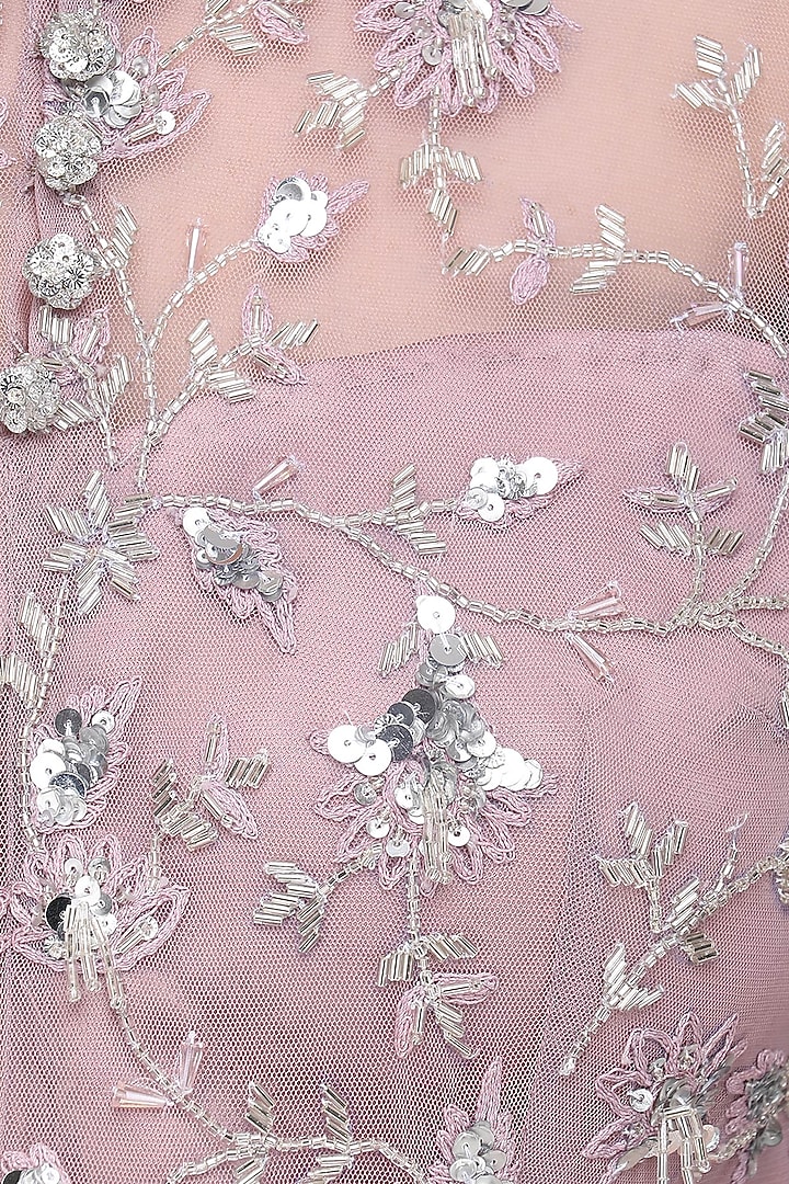 Lilac embellished jacket with palazzo pants available only at Pernia's Pop Up Shop.