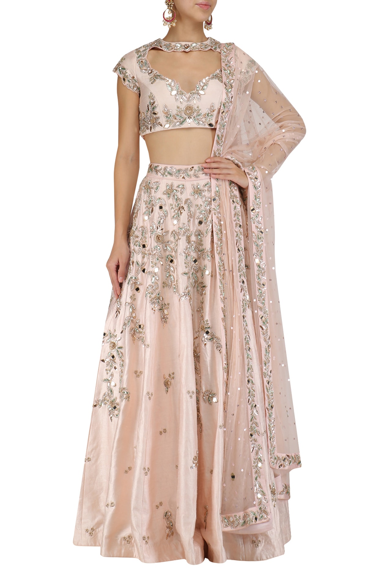 Mirror work lehenga Choli - Pink | | Chiro's By Jigyasa