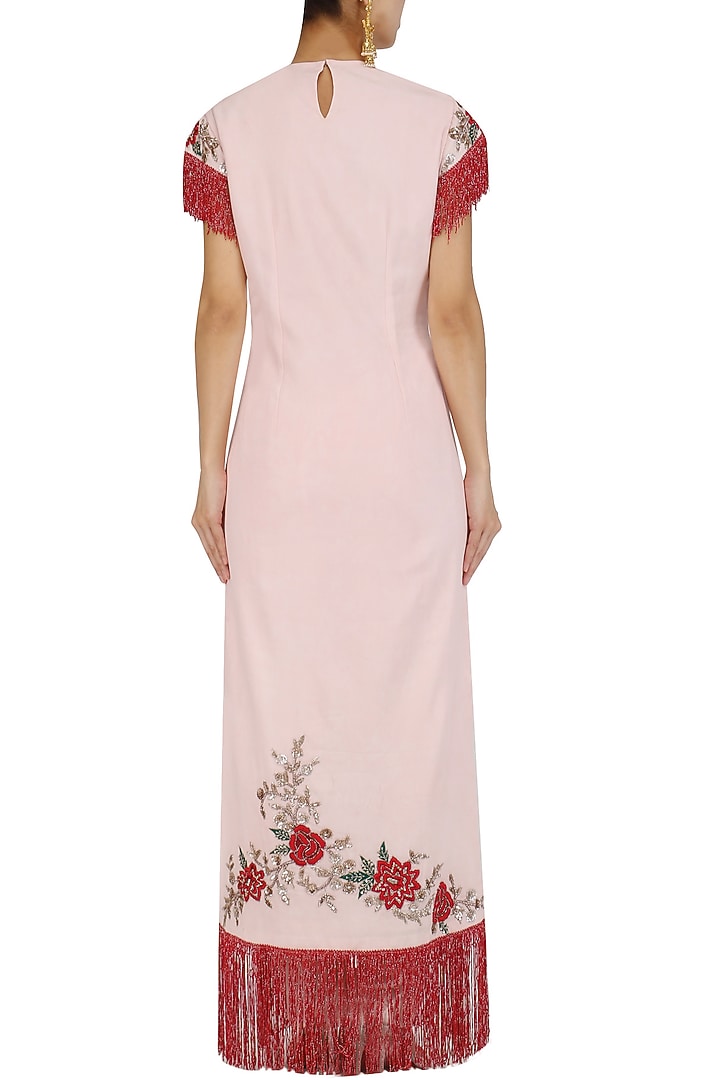Pink straight fringed suit and pants set available only at Pernia's Pop Up Shop.