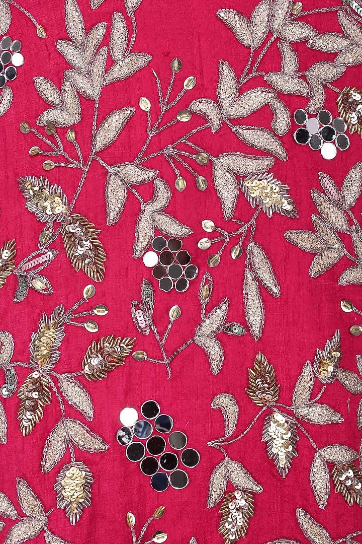 Pink and red embroidered lehenga set available only at Pernia's Pop Up Shop.
