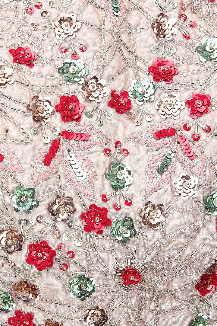 Powder pink embroidered lehenga set available only at Pernia's Pop Up Shop.