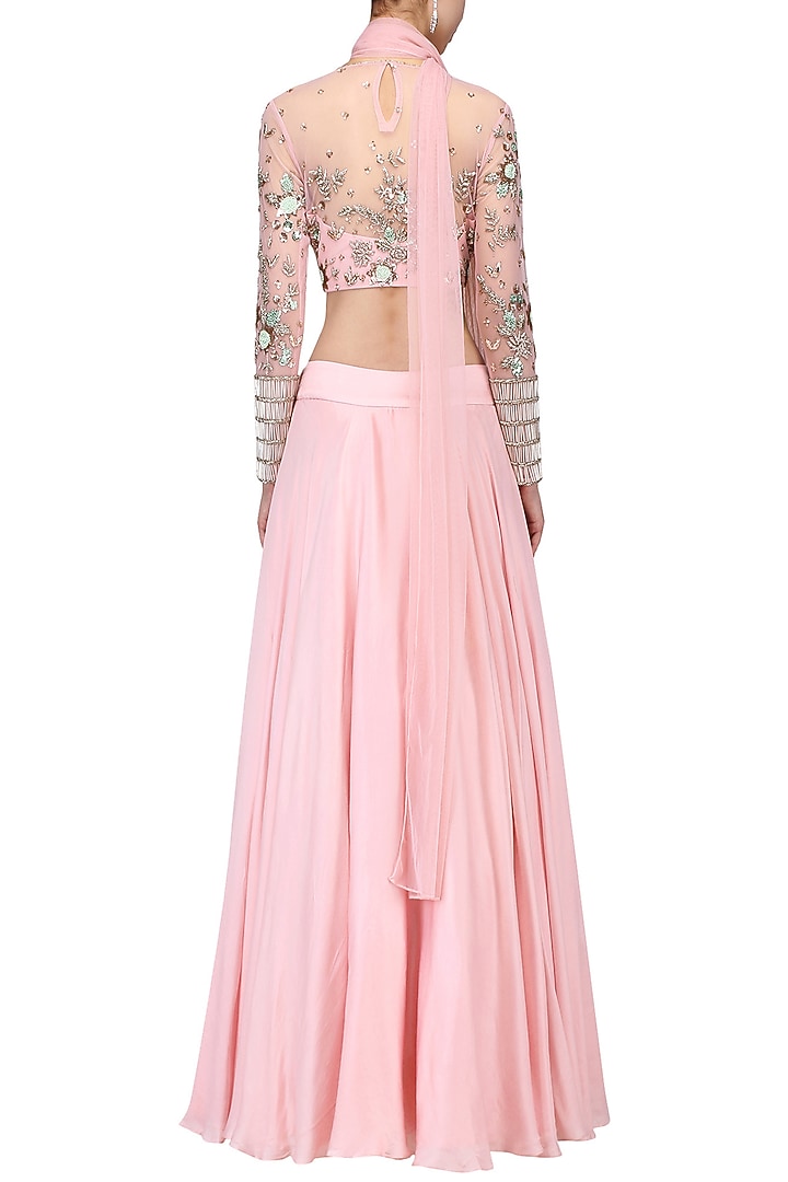Jasmine pink embroidered lehenga set available only at Pernia's Pop Up Shop.