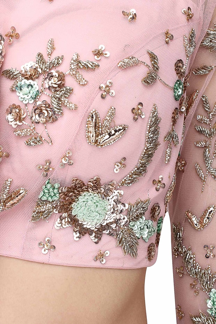 Jasmine pink embroidered lehenga set available only at Pernia's Pop Up Shop.