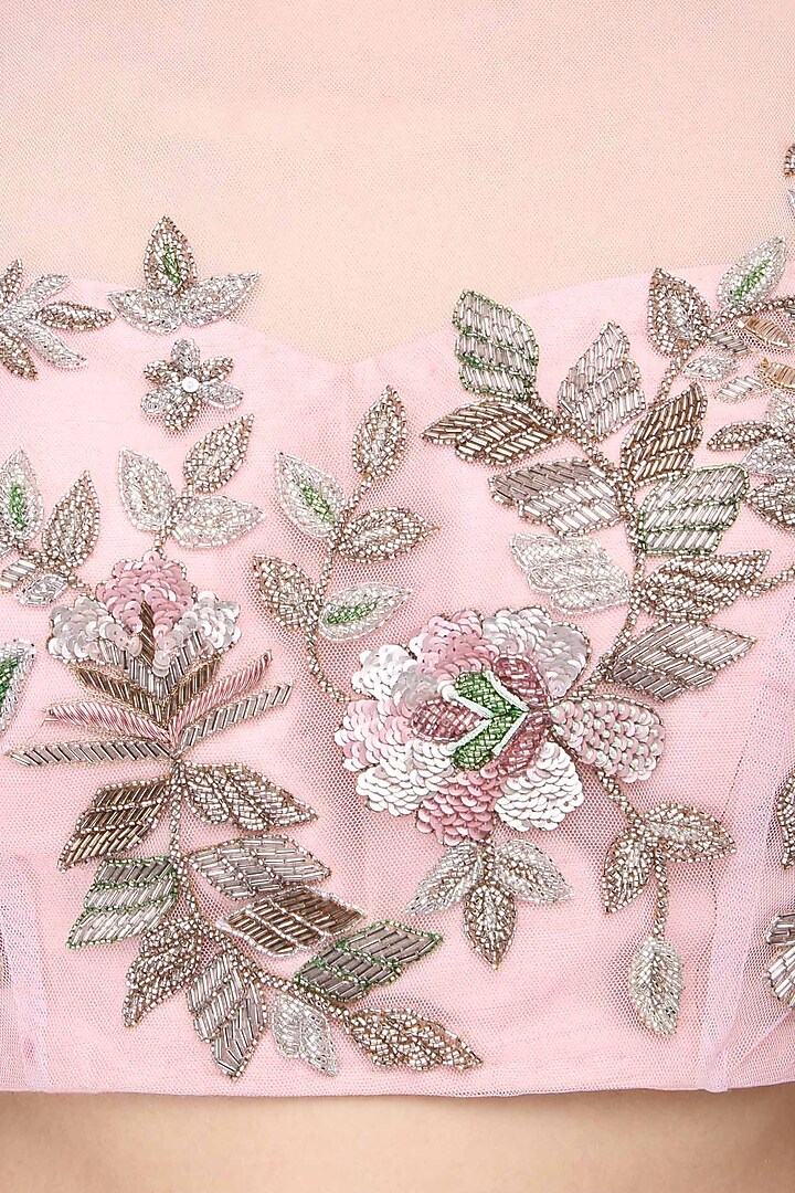 Pink embroidered lehenga set available only at Pernia's Pop Up Shop.