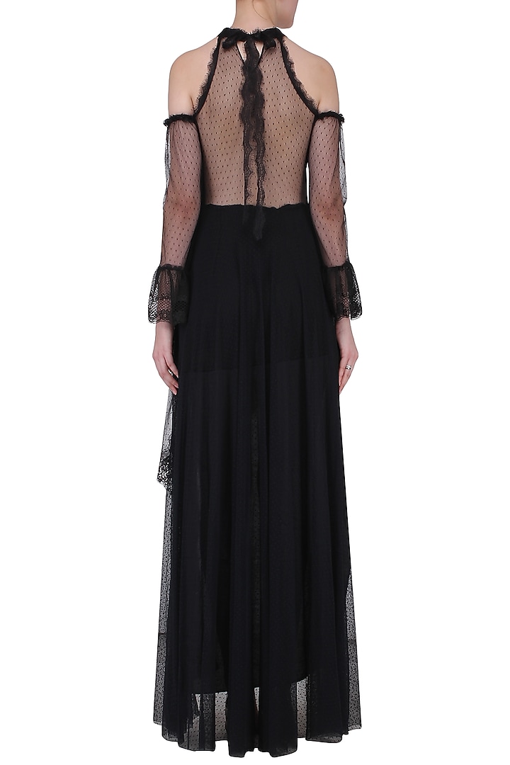 Black high low lace dress available only at Pernia's Pop Up Shop.