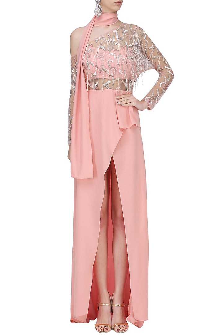 Baby pink embroidered dress available only at Pernia's Pop Up Shop.
