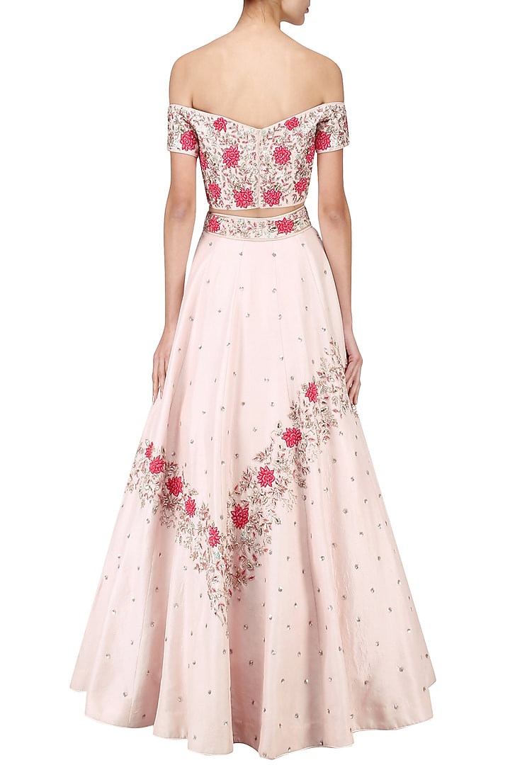 Pink cutdana embroidered lehenga set available only at Pernia's Pop Up Shop.