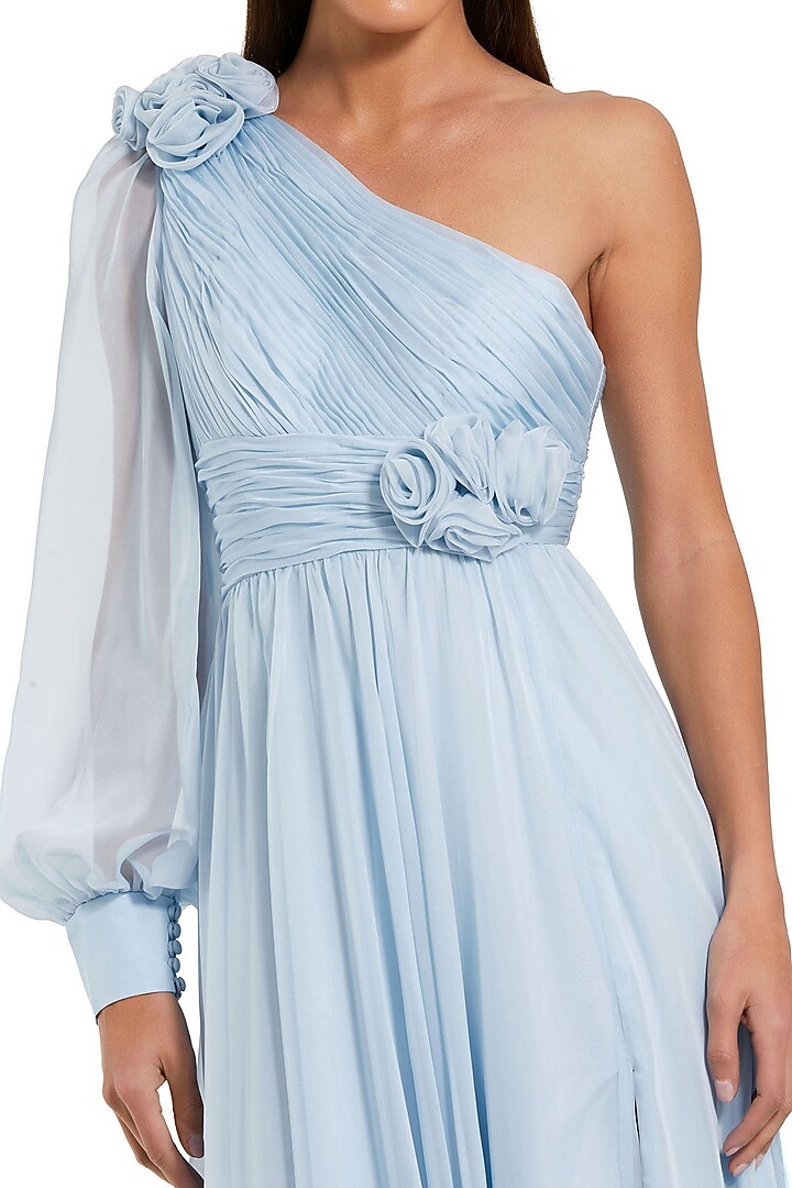 Powder Blue Chiffon One-Shoulder Engagement Gown by Mac Duggal at Pernia's  Pop Up Shop 2026