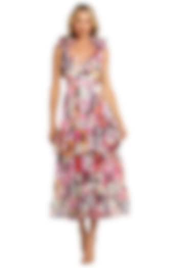 White Chiffon Floral Printed Cut-Out Cocktail Dress by Mac Duggal at Pernia's Pop Up Shop