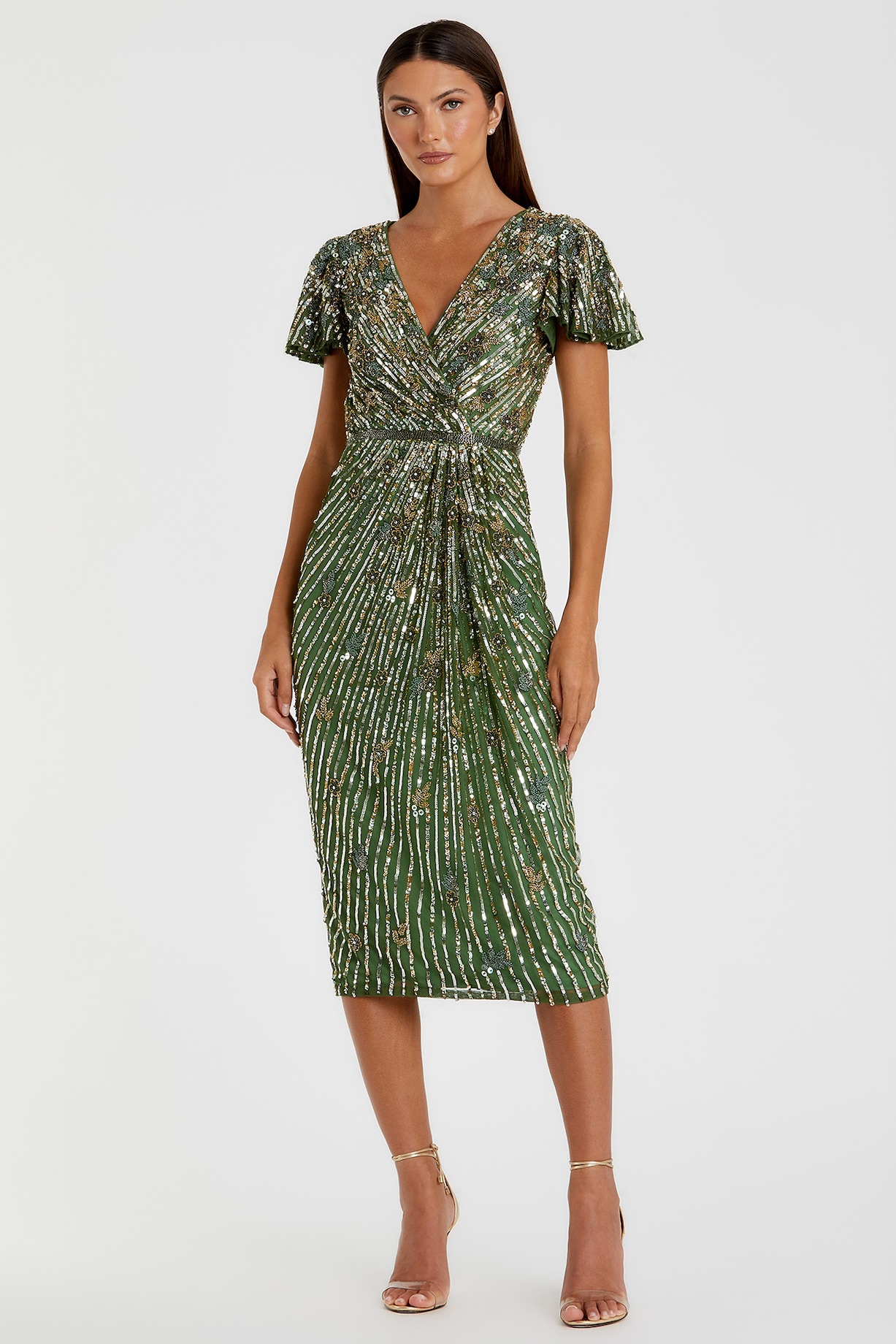 green midi maternity dress Green Printed Long Sleeve Wrap Midi Dress – AX Paris