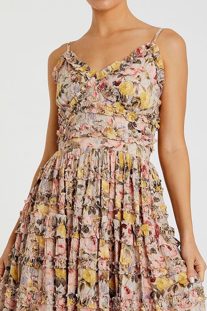 Multi-Colored Cotton Midi Cocktail Dress by Mac Duggal at Pernia's Pop Up Shop