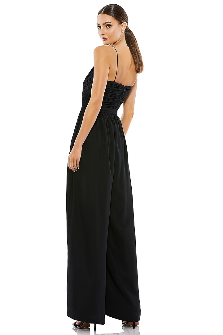 Black Chiffon Flowy Jumpsuit by Mac Duggal at Pernia's Pop Up Shop