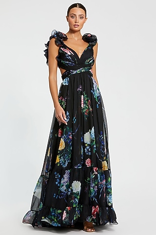  Black Chiffon Gown by Mac Duggal