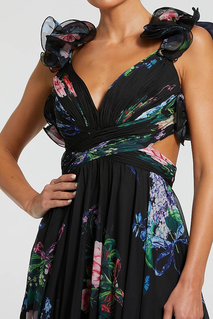  Black Chiffon Engagement Gown by Mac Duggal at Pernia's Pop Up Shop