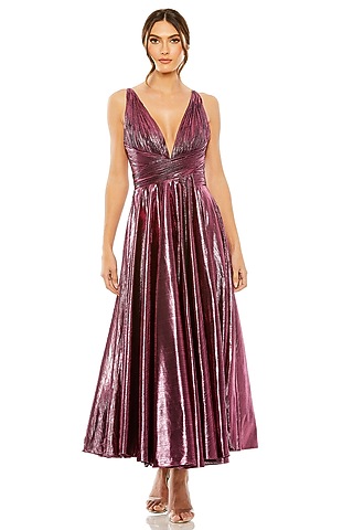 Rose Red Metallic Jersey Dress by Mac Duggal