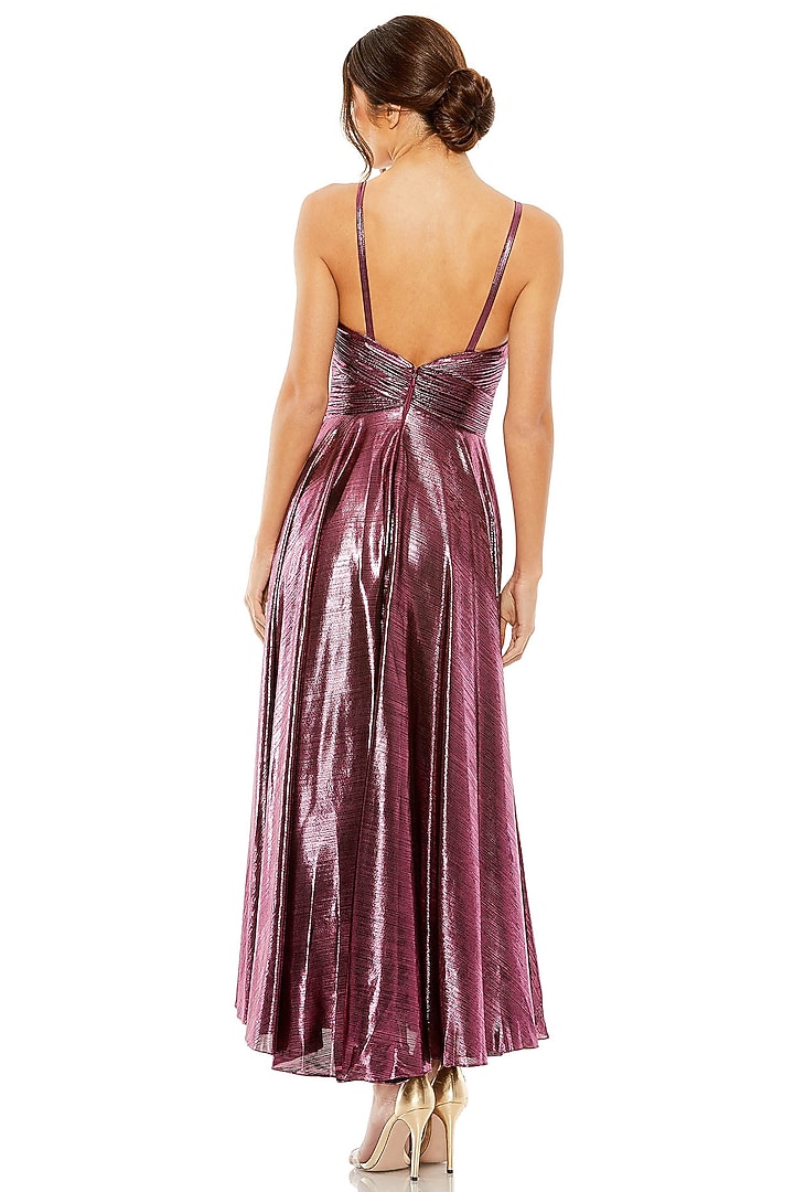 Rose Red Metallic Jersey Party Wear Dress by Mac Duggal at Pernia's Pop Up Shop