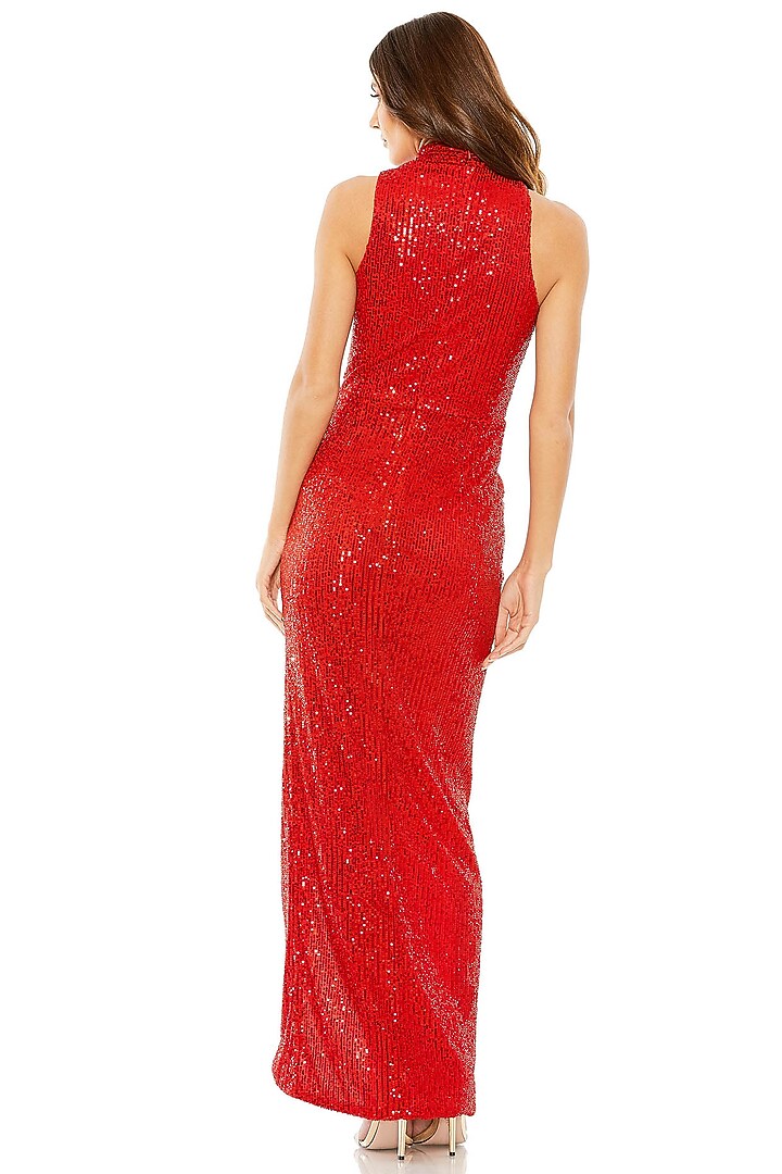 Red Sequins Fabric Engagement Gown by Mac Duggal at Pernia's Pop Up Shop