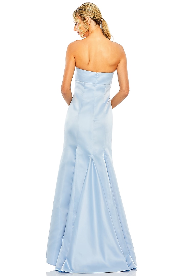 Powder Blue Satin Bow Engagement Gown by Mac Duggal at Pernia's Pop Up Shop