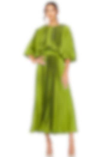 Apple Green Polyester Midi Party Wear Dress by Mac Duggal at Pernia's Pop Up Shop