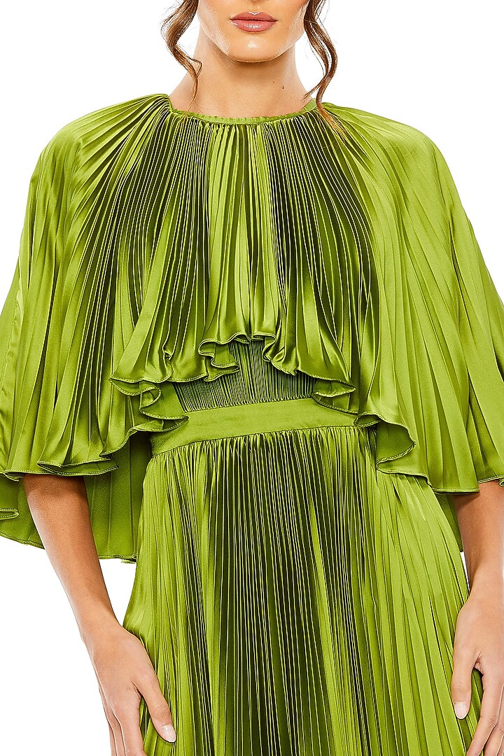 Apple Green Polyester Midi Party Wear Dress by Mac Duggal at Pernia's Pop Up Shop