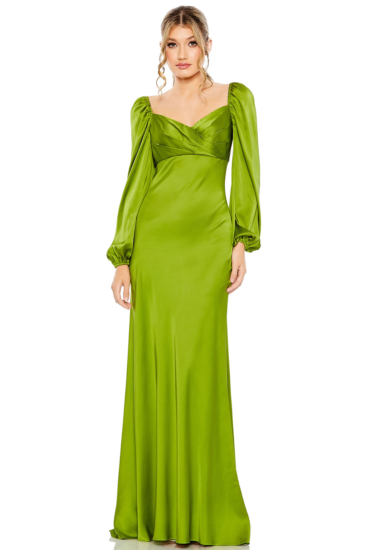Apple Green Polyester Engagement Gown by Mac Duggal at Pernia's Pop Up Shop