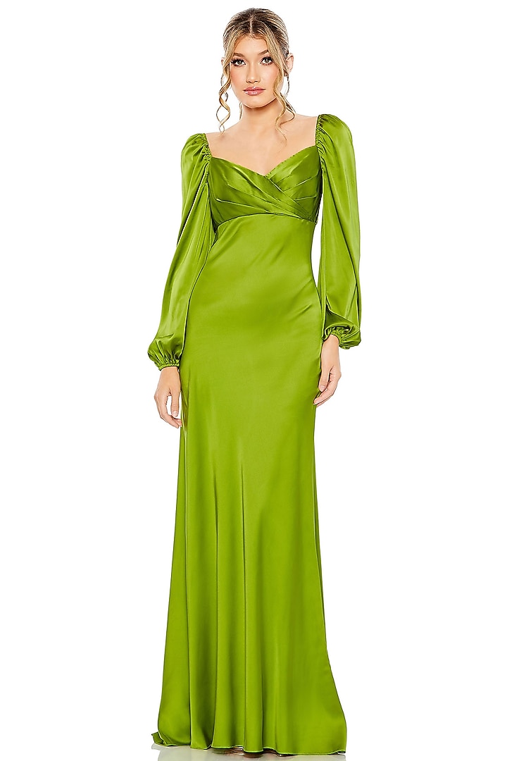 Apple Green Polyester Engagement Gown by Mac Duggal at Pernia's Pop Up Shop