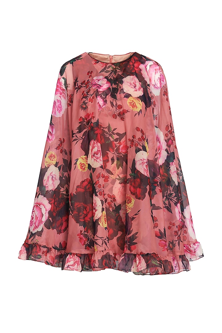 Rose Pink Polyester Floral Printed Mini Cocktail Dress by Mac Duggal at Pernia's Pop Up Shop