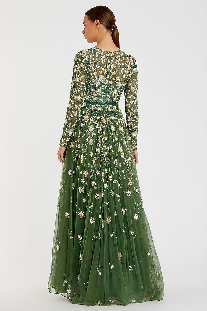 Sage Polyester Embellished Engagement Gown by Mac Duggal at Pernia's Pop Up Shop