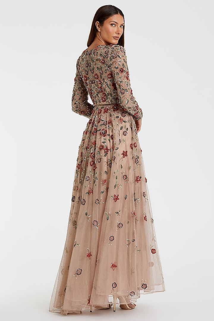 Antique-Rose Polyester Embellished Engagement Gown by Mac Duggal at Pernia's Pop Up Shop