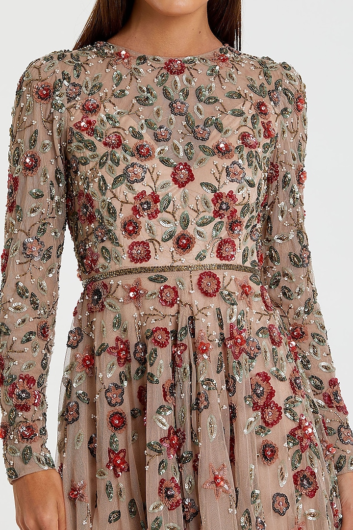 Antique-Rose Polyester Embellished Engagement Gown by Mac Duggal at Pernia's Pop Up Shop
