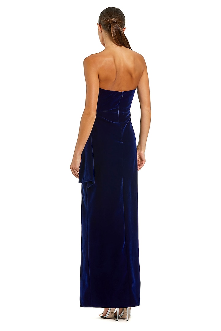 Cobalt Blue Polyester Strapless Engagement Gown by Mac Duggal at Pernia's Pop Up Shop