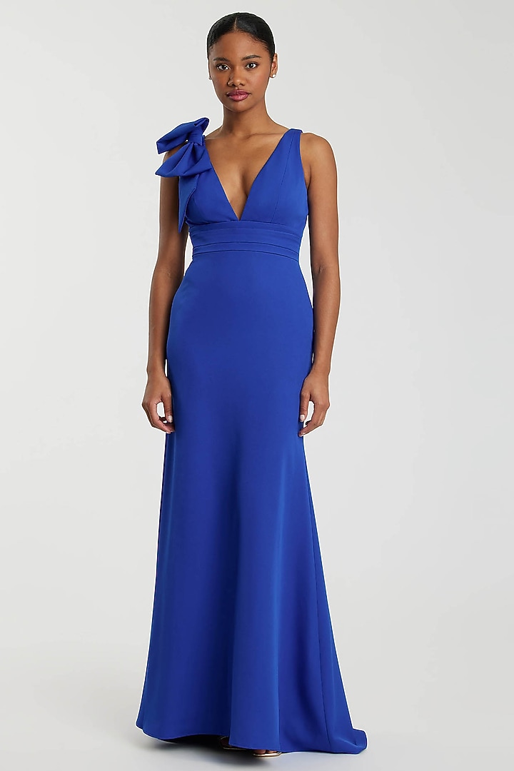 Royal Blue Crepe Engagement Gown by Mac Duggal at Pernia's Pop Up Shop