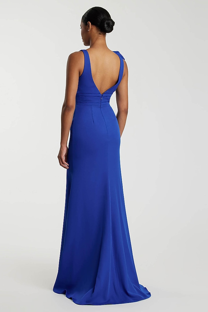 Royal Blue Crepe Engagement Gown by Mac Duggal at Pernia's Pop Up Shop