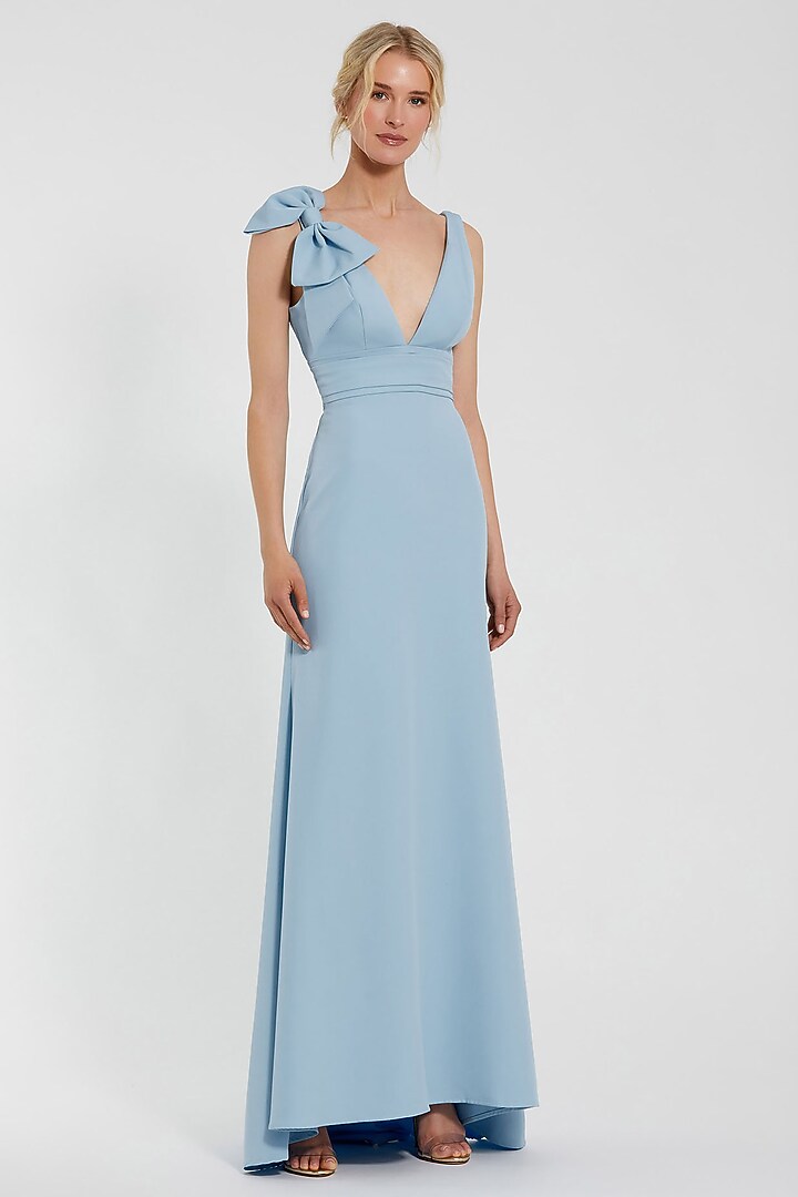 Powder Blue Crepe Engagement Gown by Mac Duggal at Pernia's Pop Up Shop