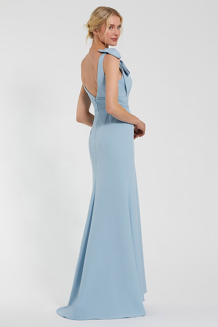 Powder Blue Crepe Engagement Gown by Mac Duggal at Pernia's Pop Up Shop