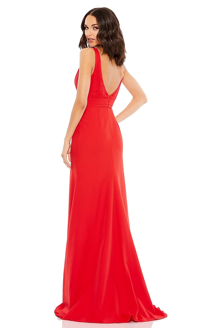 Red Crepe Engagement Gown by Mac Duggal at Pernia's Pop Up Shop