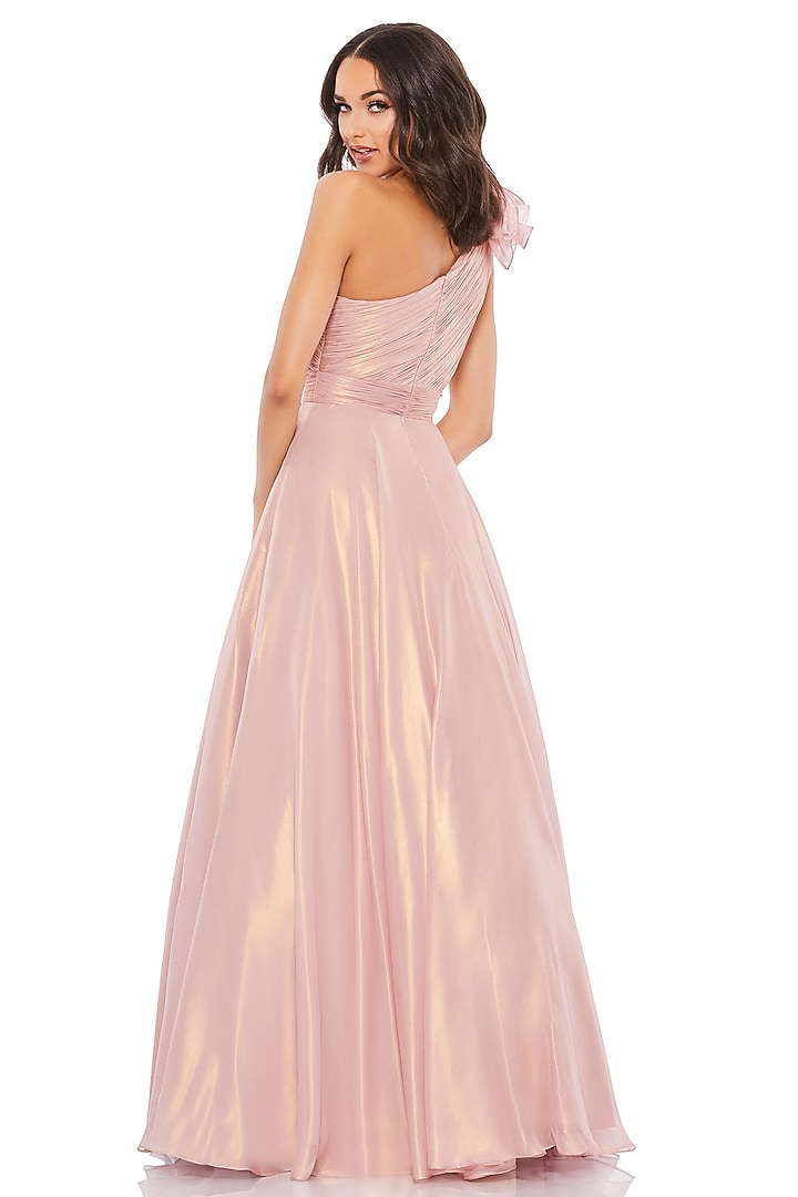 Rose Gold Organza One-Shoulder Ball Engagement Gown by Mac Duggal at Pernia's Pop Up Shop