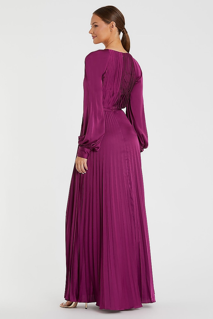 Berry Polyester Pleated Engagement Gown by Mac Duggal at Pernia's Pop Up Shop