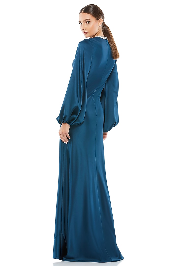 Sapphire Polyester Rhinestone Engagement Gown by Mac Duggal at Pernia's Pop Up Shop