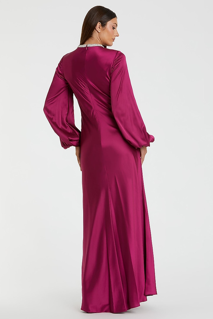 Berry Polyester Rhinestone Engagement Gown by Mac Duggal at Pernia's Pop Up Shop