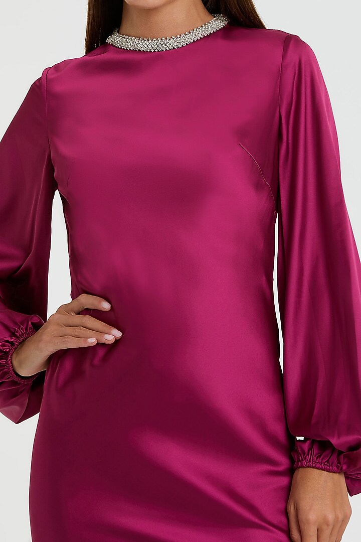 Berry Polyester Rhinestone Engagement Gown by Mac Duggal at Pernia's Pop Up Shop