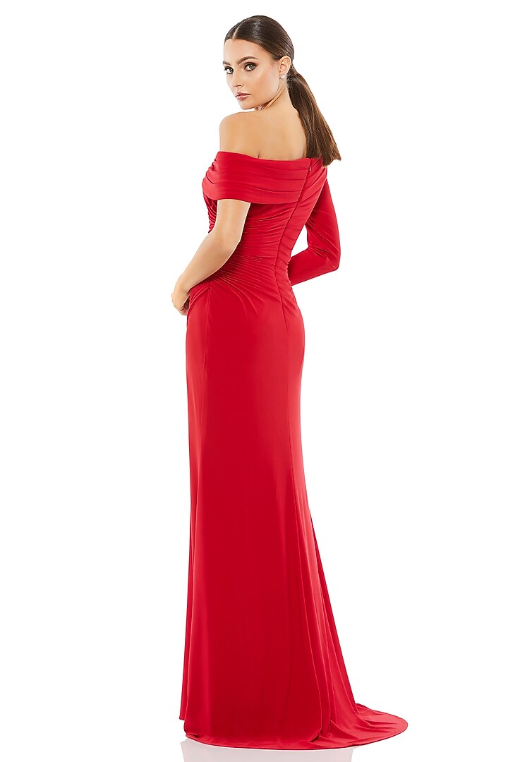 Red Polyester Engagement Gown by Mac Duggal at Pernia's Pop Up Shop