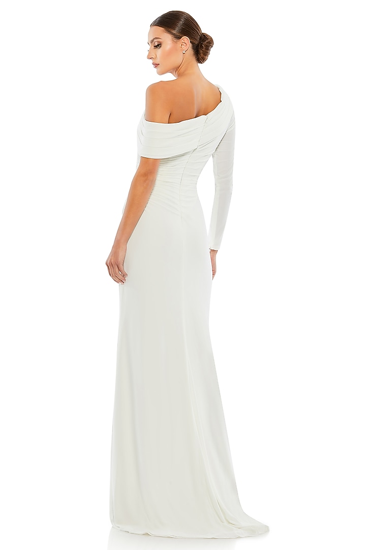 White Polyester Engagement Gown by Mac Duggal at Pernia's Pop Up Shop