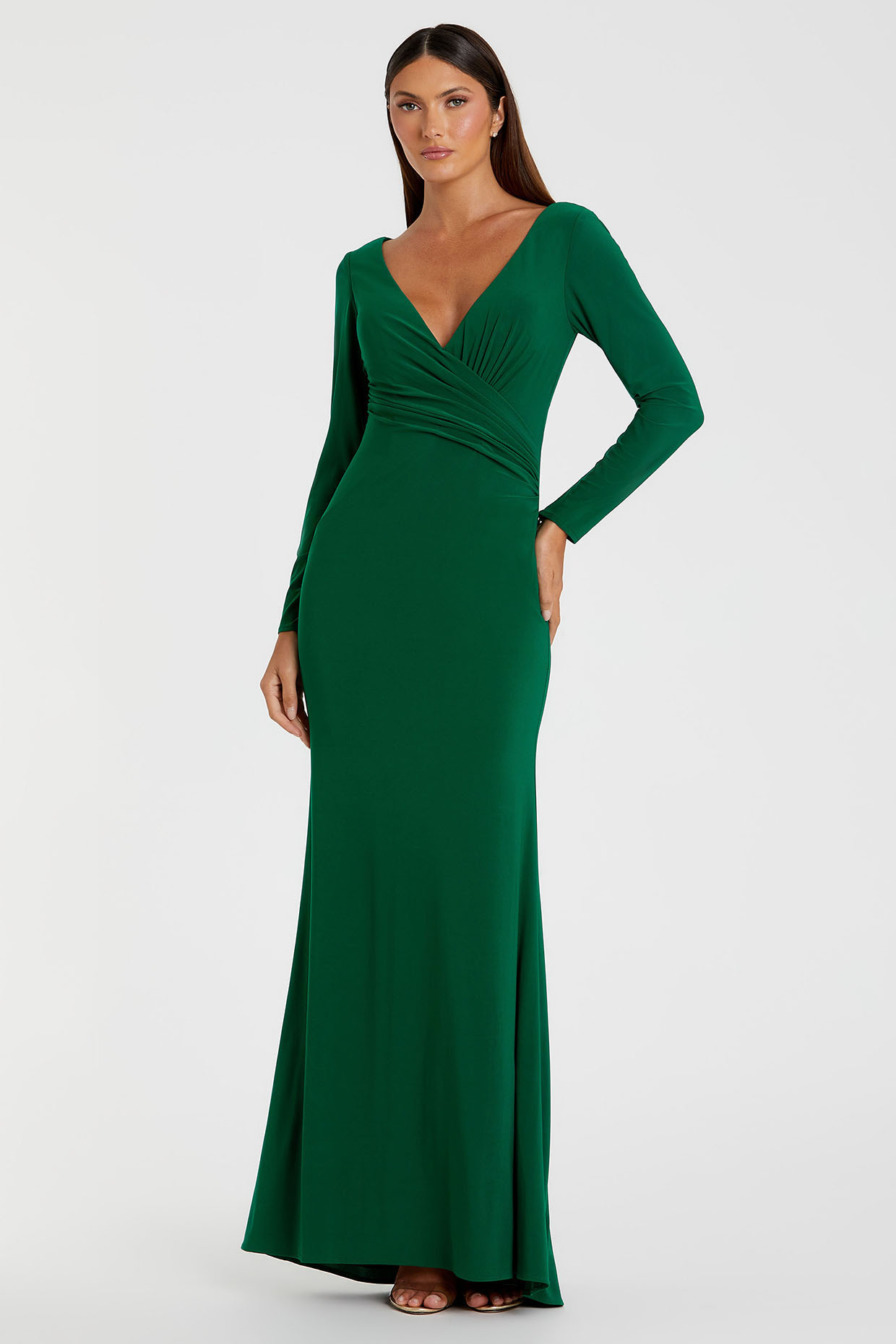 Emerald Green Polyester Wedding Gown by Mac Duggal at Pernia's Pop Up Shop