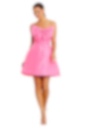 Pink Crepe Mini Cocktail Dress by Mac Duggal at Pernia's Pop Up Shop