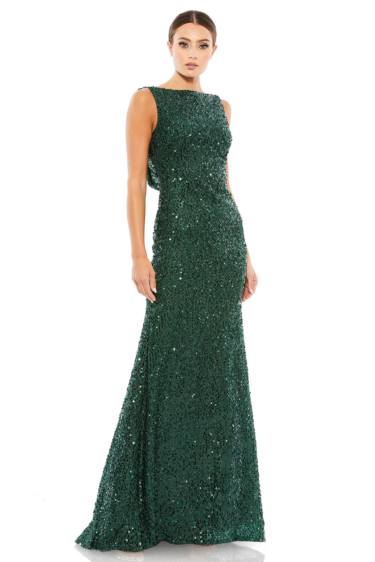 Emerald Green Polyester Trumpet Gown by Mac Duggal at Pernia's Pop Up Shop
